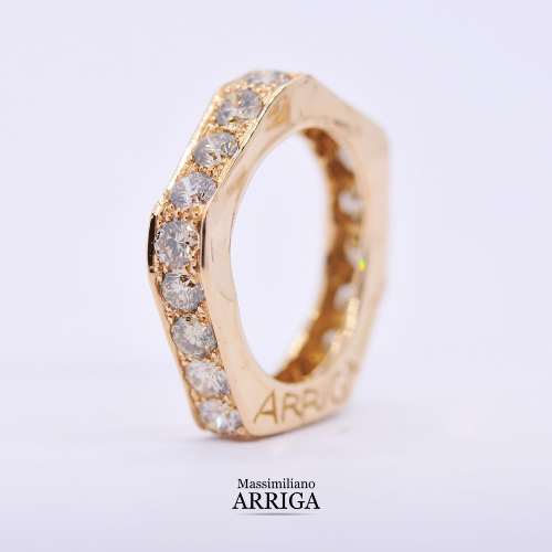 Fedina in Oro rosa con Diamanti